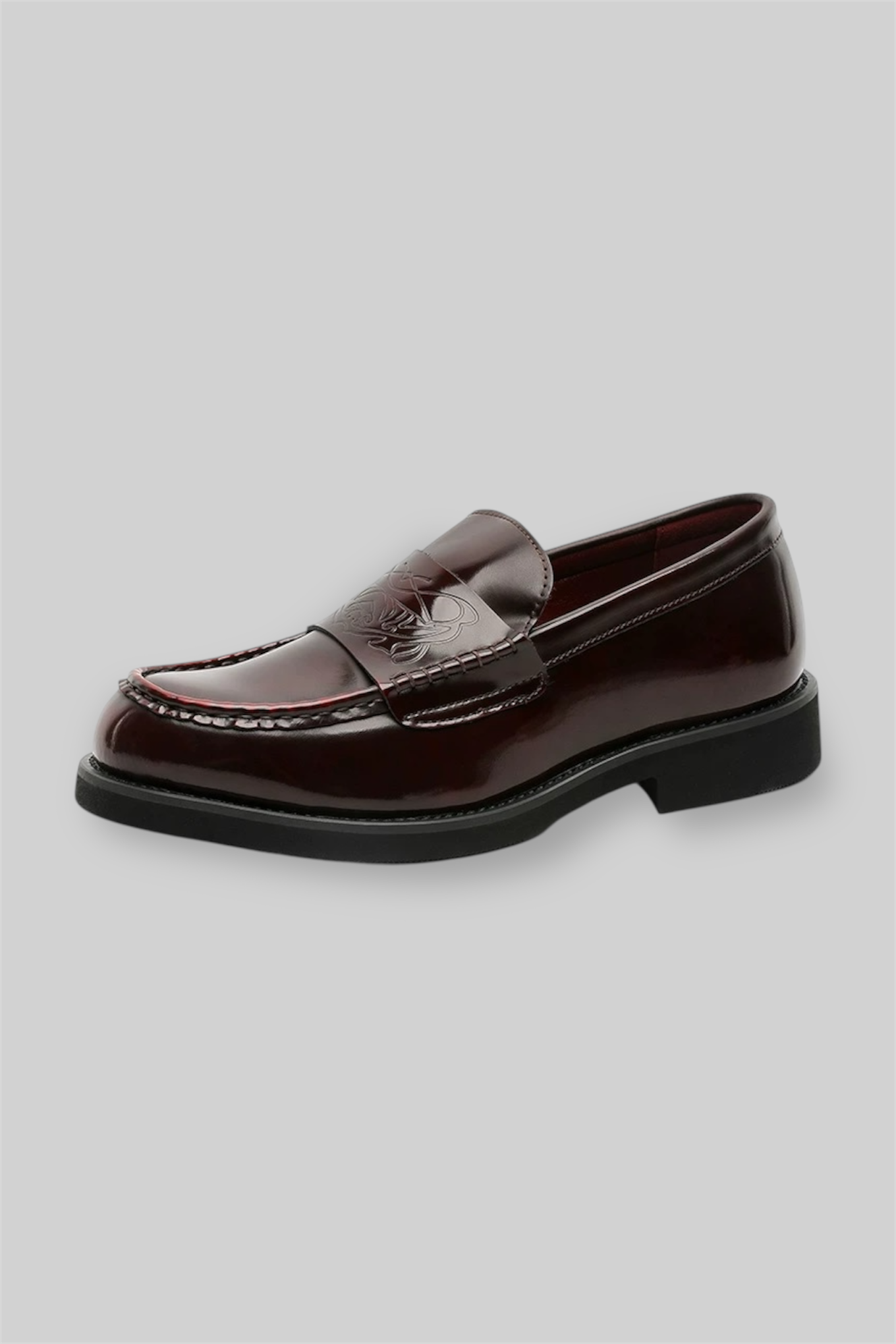 Dark Wine Leather Loafers